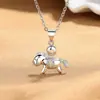Fique Rico Imediatamente, Pingente de Pônei, Pingente Único, Corrente para Clavícula Feminina, Colar do Signo de Cavalo, Acessórios da Moda com Design de Zircônia
