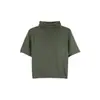 Outono 2026 Novo Estilo Camisa Básica de Tricô com Gola Meia-Alta e Manga Curta com Top Liso para Usar em Camadas, Distribuição Transfronteiriça Roupa Feminina de Outono