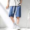 Shorts jeans com lavagem masculina verão novo casual marca de moda masculina calças casuais estilo Hong Kong soltos curtos