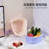 Cesta de plástico perforada para escurrir, portátil, para cocina, para lavar arroz y verduras, cesta de doble capa engrosada multifuncional para escurrir
