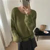 Suéter de tricô casual com camadas vazadas de manga longa para mulheres, novo estilo outono 2026, solto e modelador, adequado para usar tanto por dentro quanto por fora