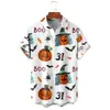 Camisa de Verão Masculina Europeia e Americana Transfronteiriça Nova Estampa Digital 3D Halloween Casual Tendência Manga Curta Top