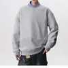 Sudadera popular de otoño para hombre, 380g, lisa, cuello redondo, sudadera con capucha, moderna, corte holgado, color liso, prenda exterior versátil