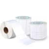 Papel estucado adhesivo etiqueta en blanco para máquina de código de barras papel para etiqueta logística etiqueta adhesiva impresión con cinta de transferencia térmica