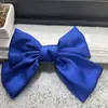 Coreano Ins Cor Pura Cetim Chiffon Laço Grande Presilha de Primavera Popular Acessório de Cabeça da Moda Presilha Lateral Feminina Acessórios de Cabelo Atacado