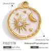 Accesorios de Joyería de Acero Inoxidable Transfronterizos Maleta de Dibujos Animados Goteo de Aceite Flor Colorida Chapado en Oro Real de 18K Colgante
