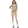 Conjunto de una pieza de malla sexy hueco de alta elasticidad para mujer transfronterizo