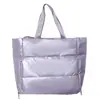 Bolsa de color liso, bolso de mano de gran capacidad, bolsa ligera de plumón para mujer, bolsa de equipaje, bolso cruzado, bolsa de tela de algodón