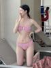 Dulce Chica Deseo Puro Floral Halter Top de Tubo Bikini Triángulo Sexy Sexy Bikini Pecho Pequeño Traje de Baño Dividido