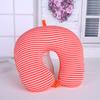 Almohada cervical para el cuello en forma de U de partículas de espuma a rayas directa de fábrica, almohada en forma de U para viajes en coche, venta al por mayor