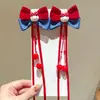 Accesorios para el Cabello de Niña Gato Kt Color Rojo y Azul Contrastante Clips Trenzados para el Cabello de Niños Clips para el Cabello de Niña Pequeña con Diseño de Cuadros de Dibujos Animados Tocado para la Parte Posterior de la Cabeza
