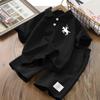 Camisa Polo de Solapa para Niños y Niñas Delgada 2025 Verano Bebé Guapo Nuevo Traje de Dos Piezas Top Shorts
