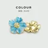 Botões Metálicos Coloridos em Formato de Flor de 30mm com Acabamento a Óleo, Botões Decorativos para Casacos de Terno de Pelo de Vison, Botões para Casacos e Suéteres