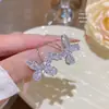 Pendientes de Plata de Ley S925 con Aguja, Personalizados, Completos de Circonita, Súper Brillantes, Estilo de Lujo Ligero de Alta Gama, Pendientes Populares, Elegantes y Exquisitos Accesorios de Moda para Orejas para Mujeres