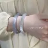 Pulseira Olho de Gato Azul Gelo e Branco Grau A para Mulheres, Pulseira Polarizada Fina Brilhante Água Clara, Presente para Melhor Amiga