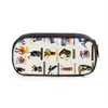 Estojo de Lápis Estilo Cartoon Pixelado Transfronteiriço para Alunos do Ensino Fundamental, Bolsa de Lápis de Camada Única com Grande Capacidade para Armazenamento de Material Escolar