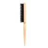 Peine de Cerdas de Jabalí de Tres Filas para Maquillaje de Noche, Peine para Peinar el Cabello con Cola Puntiaguda, Suministros de Peluquería, Peine Voluminizador