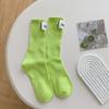 Calcetines color caramelo Calcetines de media caña para mujer ins Trendy estilo coreano estilo japonés Calcetines con letras etiquetadas Celebridad de internet Deportivos de pilas para primavera y verano