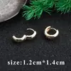 Clip para oreja de moda DIY redondo con apertura para colgar, aretes semiacabados, accesorios de joyería, oro real de 18 quilates electrochapado, incrustado con circonita