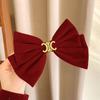 Horquilla con lazo rojo de Año Nuevo para mujer, para otoño e invierno, con clip para la parte posterior de la cabeza, para celebridades de Internet, con clip de primavera, accesorio para la cabeza sencillo.