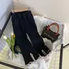 Pantalones Vaqueros de Niña para Primavera y Otoño, Elegantes Pantalones Acampanados Ajustados a la Moda Coreana para Bebés y Niños con Aberturas, Encaje y Perlas