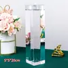 Suporte de Velas Quadrado de Cristal de Luxo Nórdico Decoração Adereço para Jantar Romântico com Velas Suporte de Velas Decoração de Mesa