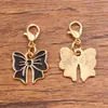 Accesorios de joyería de aleación multicolor y multiestilo, dijes colgantes de esmalte dorado KC, colgantes de flor, corazón, pentagrama y chile