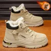 Sapatos Masculinos Novos Botas de Cano Alto de Veludo de Inverno Sapatos de Trabalho ao Ar Livre Masculinos Sapatos de Algodão Quentes Espessados Botas Curtas Sapatos da Moda