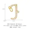 Pingente Letra Árabe Zircônia Material DIY Base de Cobre Banho de Ouro Retentor de Cor 14K Pingente de Letra com Acessório de Corrente