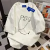 Camiseta de Manga Corta de Algodón 100% Puro, Moda Americana para Hombres y Mujeres, Verano, Corte Holgado, Adelgazante, Versátil, Cuello Redondo, Top para Estudiantes