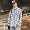 Camisa teñida de la marca de moda Ins, chaqueta informal de manga larga estilo Hong Kong para hombre, camisa elegante Ruan de moda con personalidad juvenil de otoño.