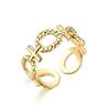 Anillo de acero de titanio con cruz abierta de estilo europeo, americano y coreano, anillo de presión de aceite de acero inoxidable, personalidad de hip-hop, moderno y genial.