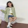 Camisa a Cuadros Moda Coreana de Primavera para Niñas 2026 Nuevo Estilo Chaqueta Camisa Casual de Gama Alta para Primavera y Otoño de Niñas
