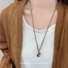Novo Estilo Chinês Exquisito Retro Colar de Cabacinha Esmaltado Vermelho Design de Nicho Elegante Alto Padrão Colar Estilo Antigo