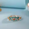 Joias de Prata Prata Pura 999 Novo Estilo Chinês Anel de Esmalte Floral Rosa Elegante Aberto Anel de Dedo Indicador de Luxo