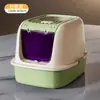 Nueva Caja de Arena para Gatos con Tapa abatible, Tamaño Grande, Cerrada, Anti-Olores, Anti-Salpicaduras, Esterilización UV, Inodoro para Gatos, Suministros para Mascotas