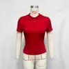 Top de Tricô Casual de Manga Curta Polo Europeu e Americano Transfronteiriço Amazon Verão Novo Slim Fit Camiseta para Mulheres