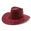 Novo Chapéu de Cowboy Ocidental Rachado Estilo Étnico Chapéu de Sol para Viagem ao Ar Livre Praia Chapéu de Cavaleiro Adereços Chapéu de Sol