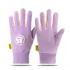 Luvas de Veludo Austríaco Quentes com Forro de Fleece para Outono e Inverno, Esportes de Ciclismo ao Ar Livre, Corta-Vento e Resistentes ao Frio, Fofas de Cinco Dedos para Homens, Mulheres e Crianças