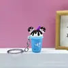 Llavero Colgante Creativo de Taza de Té con Leche y Helado de Dibujos Animados Regalo de Sorteo Infantil Bolsas de Regalo Adornos para Llavero de Coche