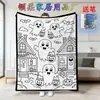 Manta Cruzada Amazon Novo Produto Artesanal Veludo Cristal Mais Vendido no Exterior Preto e Branco Manta Pai e Filho Halloween Peça Única 26 Peças para Colorir com Pincéis