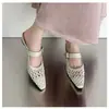 Elegantes Zapatos Cerrados Calados para Mujer, Transpirables de Piel Genuina, Medias Pantuflas con Diseño Oculto de Aumento de Altura, Sandalias con Estilo