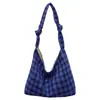 Bolsa de Ombro Feminina da Moda 2026 Verão Nova Grande Capacidade Color-Block Xadrez Bolsa Tote Elegante para o Dia a Dia Bolsa de Ombro