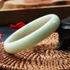 Pulsera de jade lantiano natural para niña, tira fina, redonda, de jade blanco, venta al por mayor