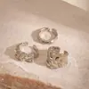 Pulsera de Tres Piezas Estilo Europeo y Americano, Plisado Metálico, Apertura de Gota de Agua, Anillo de Personalidad Nicho Elegante de Gama Alta para Mujer