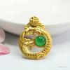 Collar de Ágata Dragón del Zodíaco Calcedonia Verde Emperador de Hielo Guan Yu Año del Dragón Joyería Venta al por Mayor Dropshipping S4011907