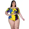 Traje de banho feminino plus size europeu e americano Amazon impressão transfronteiriça alça ombro a ombro suit estação independente