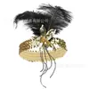 Diadema de Plumas Gatsby Años 20 Diadema de Despedida de Soltera Europea y Americana Banquete Fiesta Maquillaje Fiesta Accesorios para el Cabello Tocado