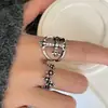 Anillo vintage de plata de ley S925 con circonita microincrustada y acabado envejecido para mujer, diseño abierto ajustable, sensación de nicho de alta gama, estilo minimalista y de lujo ligero
