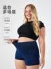 Pantalones cortos de mezclilla para yoga de talla grande para mujer, elásticos, ajustados, con bolsillo, cintura alta, adelgazantes, para fitness, casuales